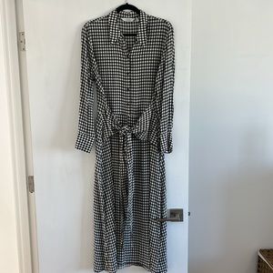 & other stories Gingham midi tie waist  | size 10